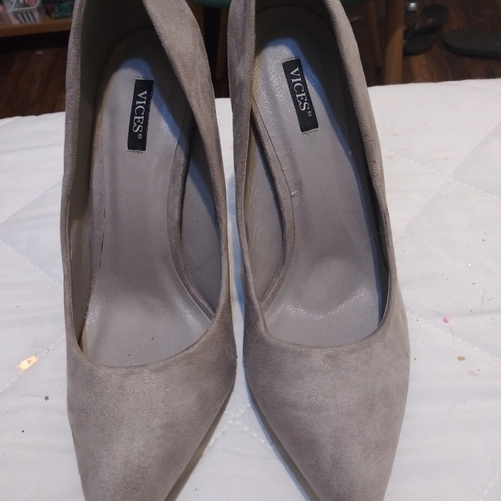 Grey Suede Pumps